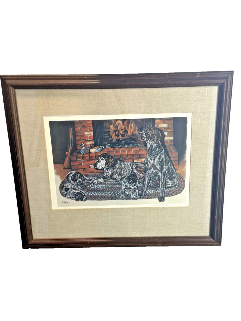Joanne Graham Signed Ltd Ed 551/850 Hunting Dogs Fireplace Framed Print